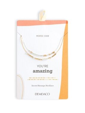 Demdaco Gold and Silver Morse Code Layered Necklace